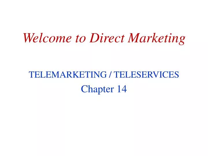 welcome to direct marketing