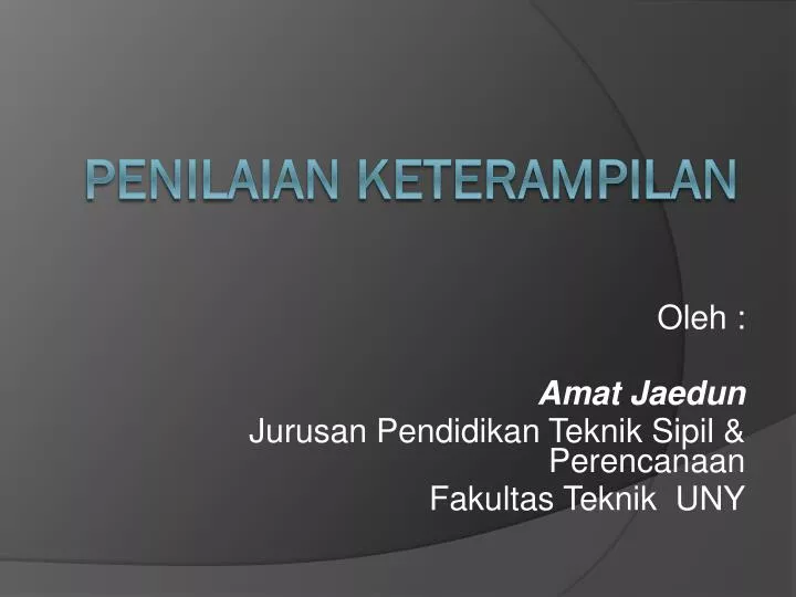 oleh amat jaedun jurusan pendidikan teknik sipil perencanaan fakultas teknik uny