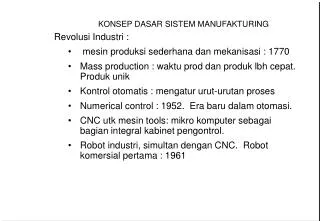 konsep dasar sistem manufakturing