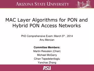 MAC Layer Algorithms for PON and Hybrid PON Access Networks