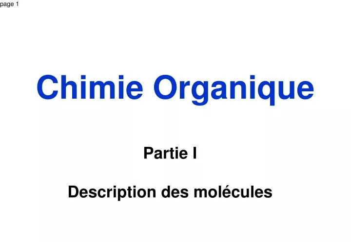 chimie organique