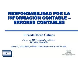 responsabilidad por la informaci n contable errores contables