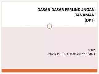 dasar dasar perlindungan tanaman dpt