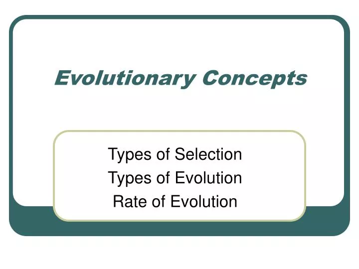 evolutionary concepts