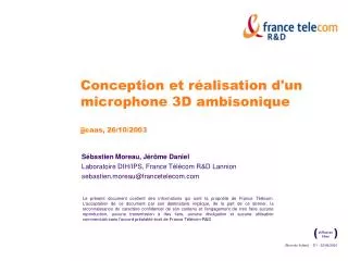 conception et r alisation d un microphone 3d ambisonique jjcaas 26 10 2003