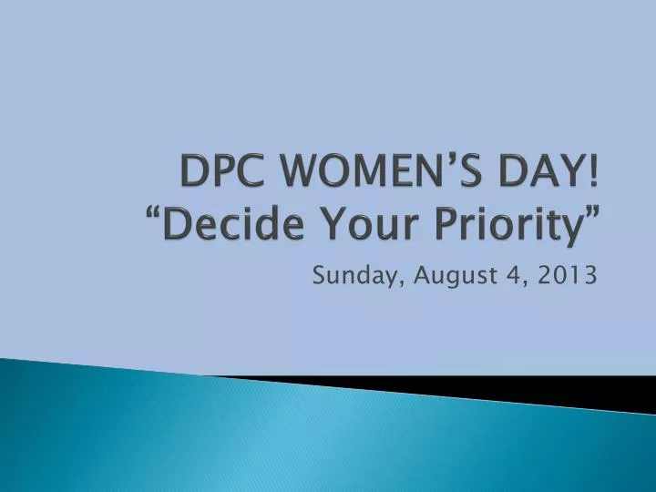 dpc women s day decide your priority