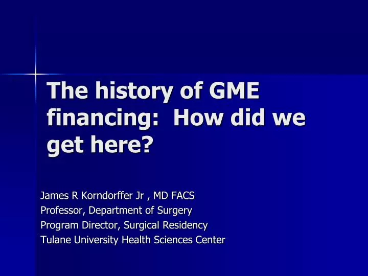 the history of gme financing how did we get here