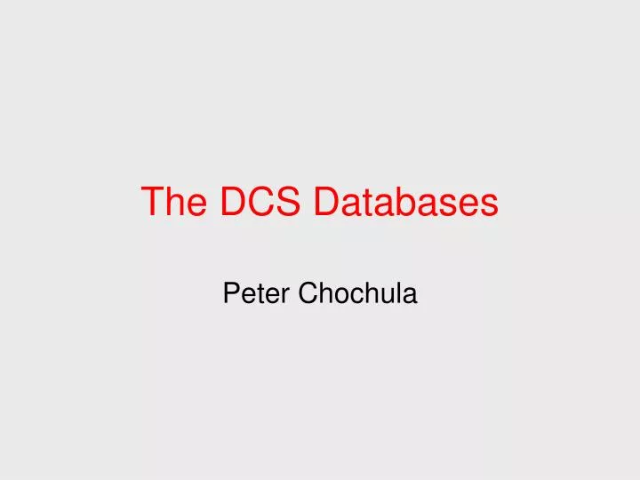 the dcs databases