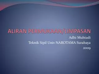 aliran permukaan limpasan
