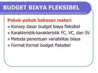 budget biaya fleksibel