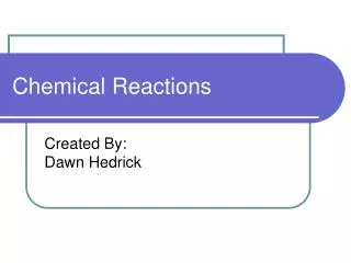 Chemical Reactions