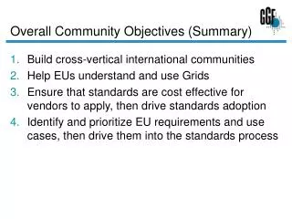 Overall Community Objectives (Summary)