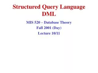 Structured Query Language DML