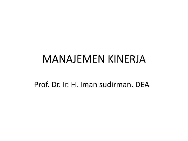 manajemen kinerja