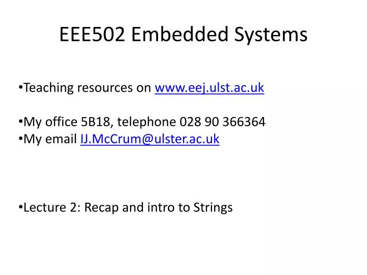 eee502 embedded systems