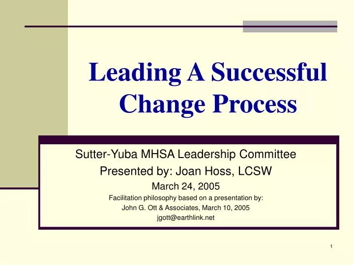 leading a successful change process