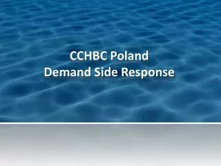 CCHBC Poland Demand Side Response