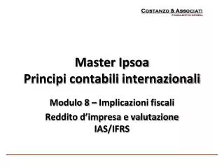 master ipsoa principi contabili internazionali