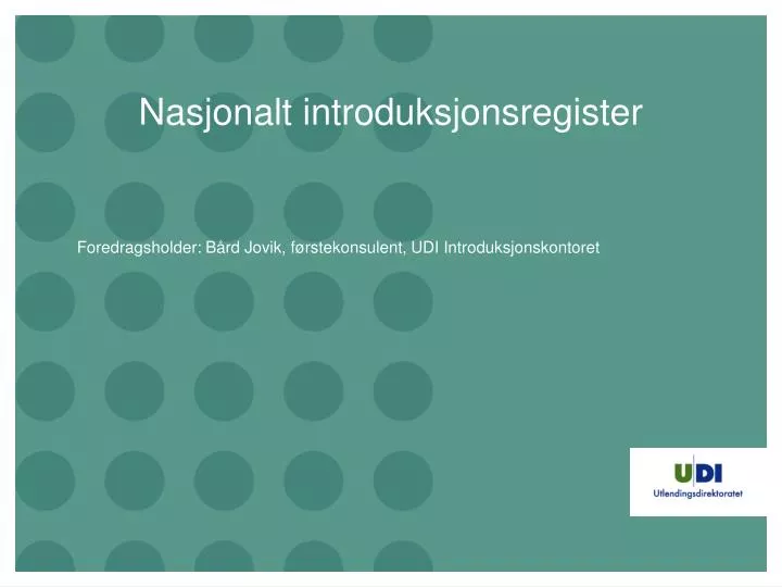 nasjonalt introduksjonsregister