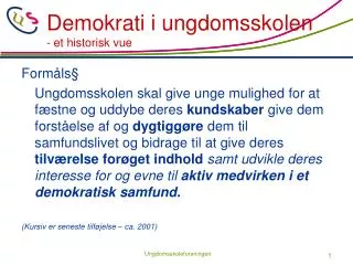 demokrati i ungdomsskolen et historisk vue