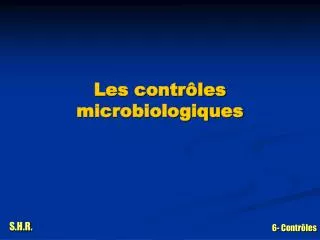 les contr les microbiologiques
