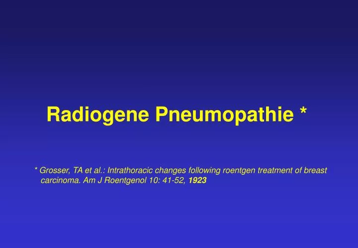 radiogene pneumopathie
