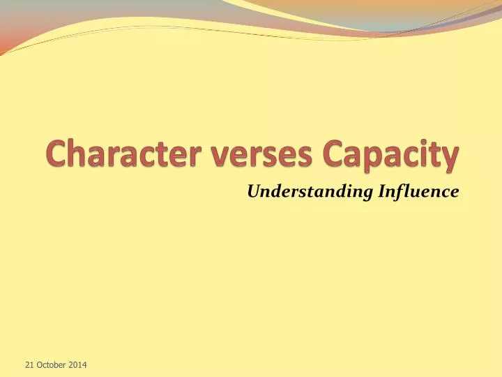 character verses capacity