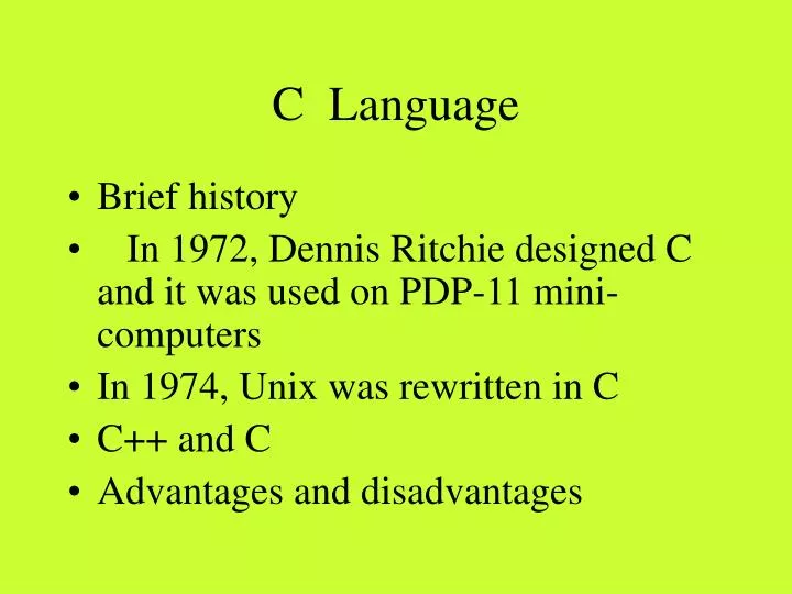 c language