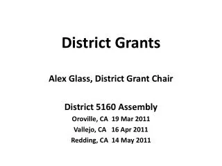 District Grants