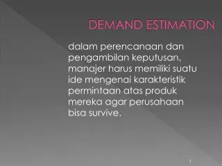 demand estimation