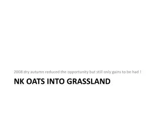 NK Oats into grassland