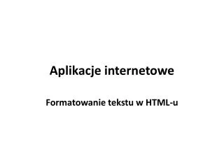 aplikacje internetowe