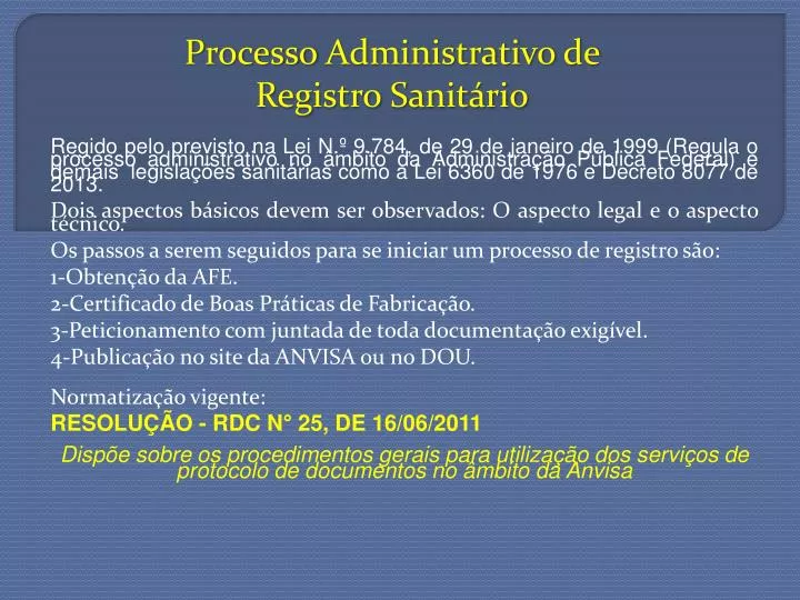 processo administrativo de registro sanit rio