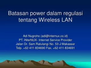 batasan power dalam regulasi tentang wireless lan