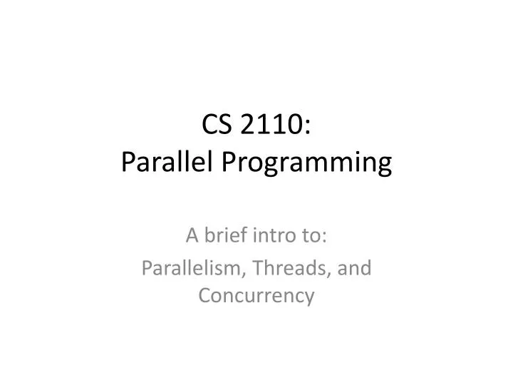 cs 2110 parallel programming