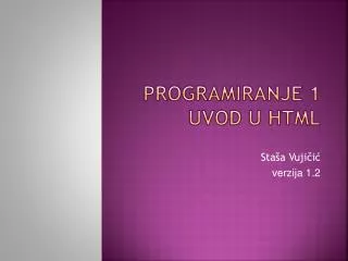 programiranje 1 uvod u html