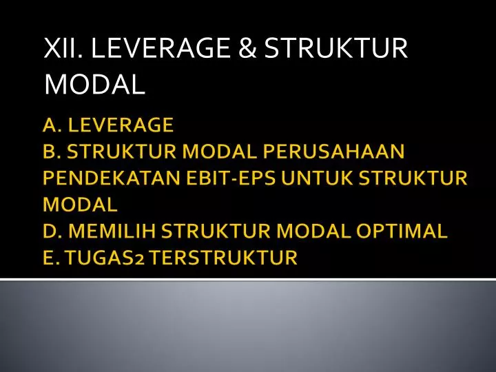 xii leverage struktur modal