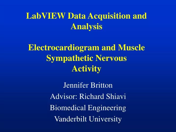 labview data acquisition and analysis electrocardiogram and muscle sympathetic nervous activity