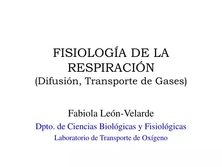 fisiolog a de la respiraci n difusi n transporte de gases