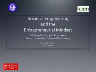 Societal Engineering and the Entrepreneurial Mindset