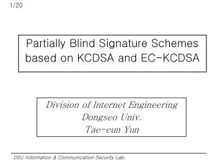 partially blind signature schemes based on kcdsa and ec kcdsa