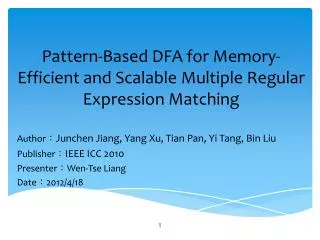 Pattern-Based DFA for Memory-Efficient and Scalable Multiple Regular Expression Matching