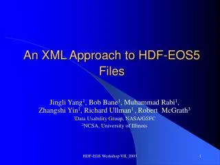 An XML Approach to HDF-EOS5 Files