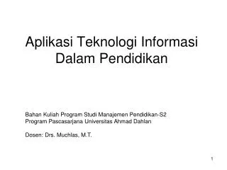 aplikasi teknologi informasi dalam pendidikan
