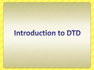 introduction to dtd