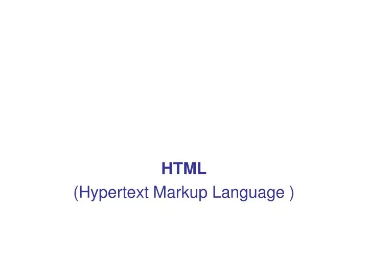 html hypertext markup language