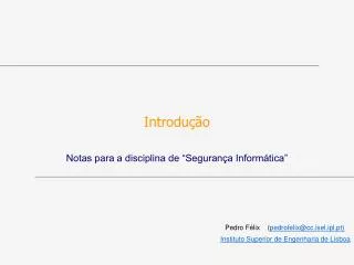 notas para a disciplina de seguran a inform tica