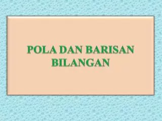 pola dan barisan bilangan