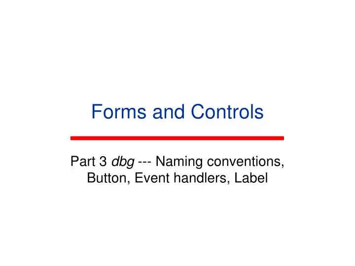 forms and controls