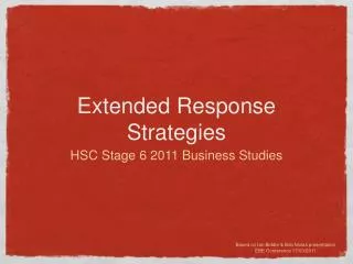 Extended Response Strategies